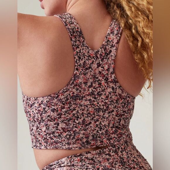 NWOT Athleta Conscious Crop Paint Texture Sunset (XS) - Picture 2 of 7